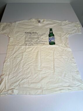 Hanes Cream Short-Sleeve Tee with Green Bottle Graphic